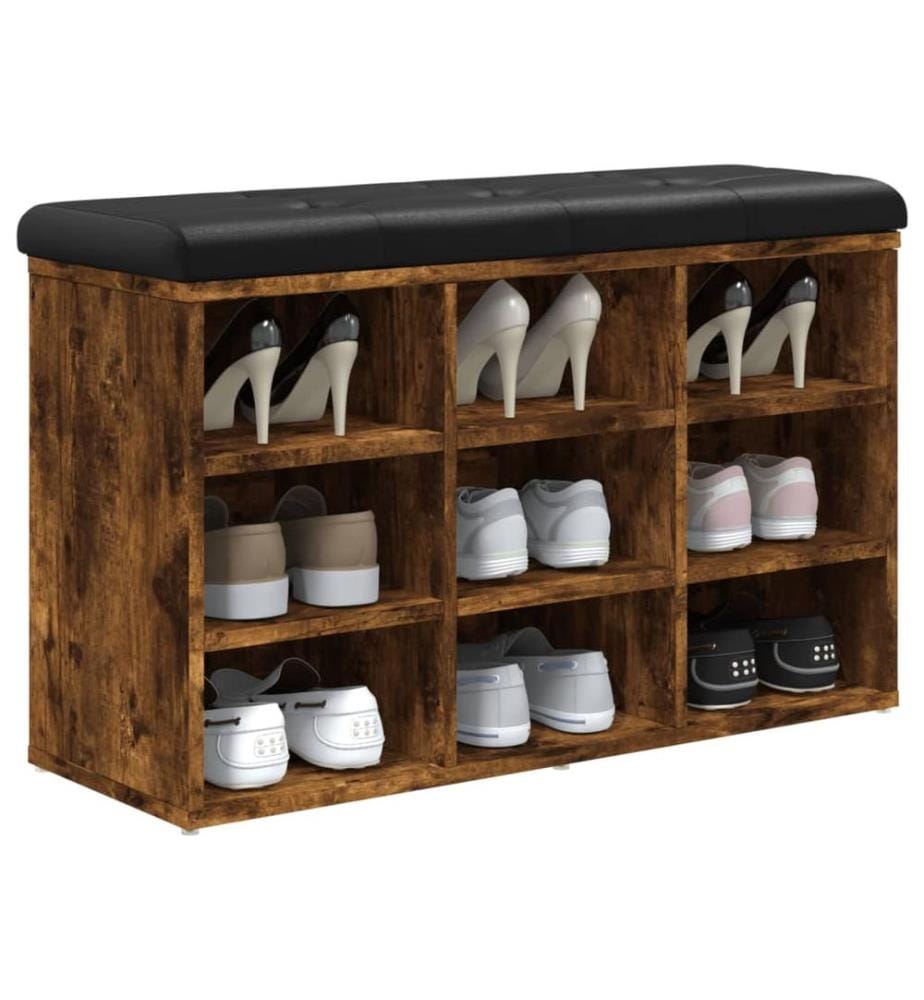 Schuhbank Räuchereiche 82x32x50 cm Holzwerkstoff