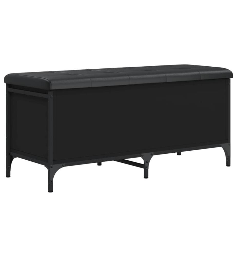 Sitzbank mit Stauraum Schwarz 102x42x45 cm Holzwerkstoff