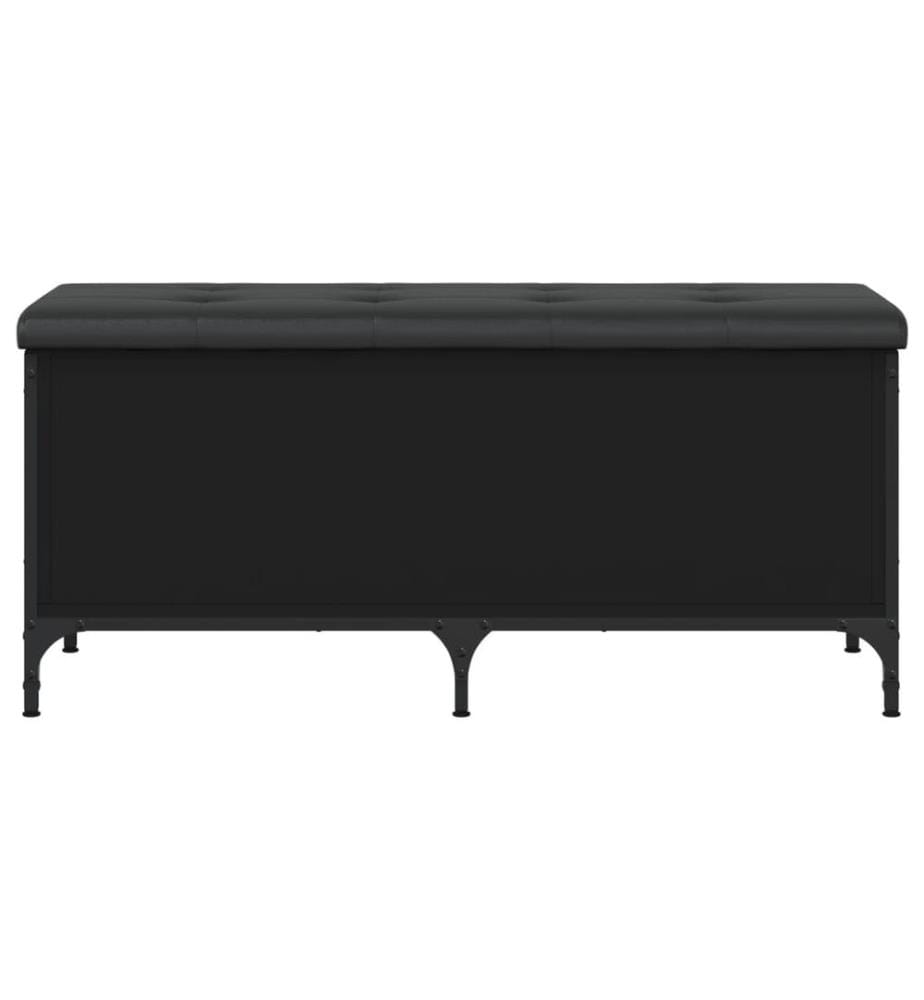 Sitzbank mit Stauraum Schwarz 102x42x45 cm Holzwerkstoff
