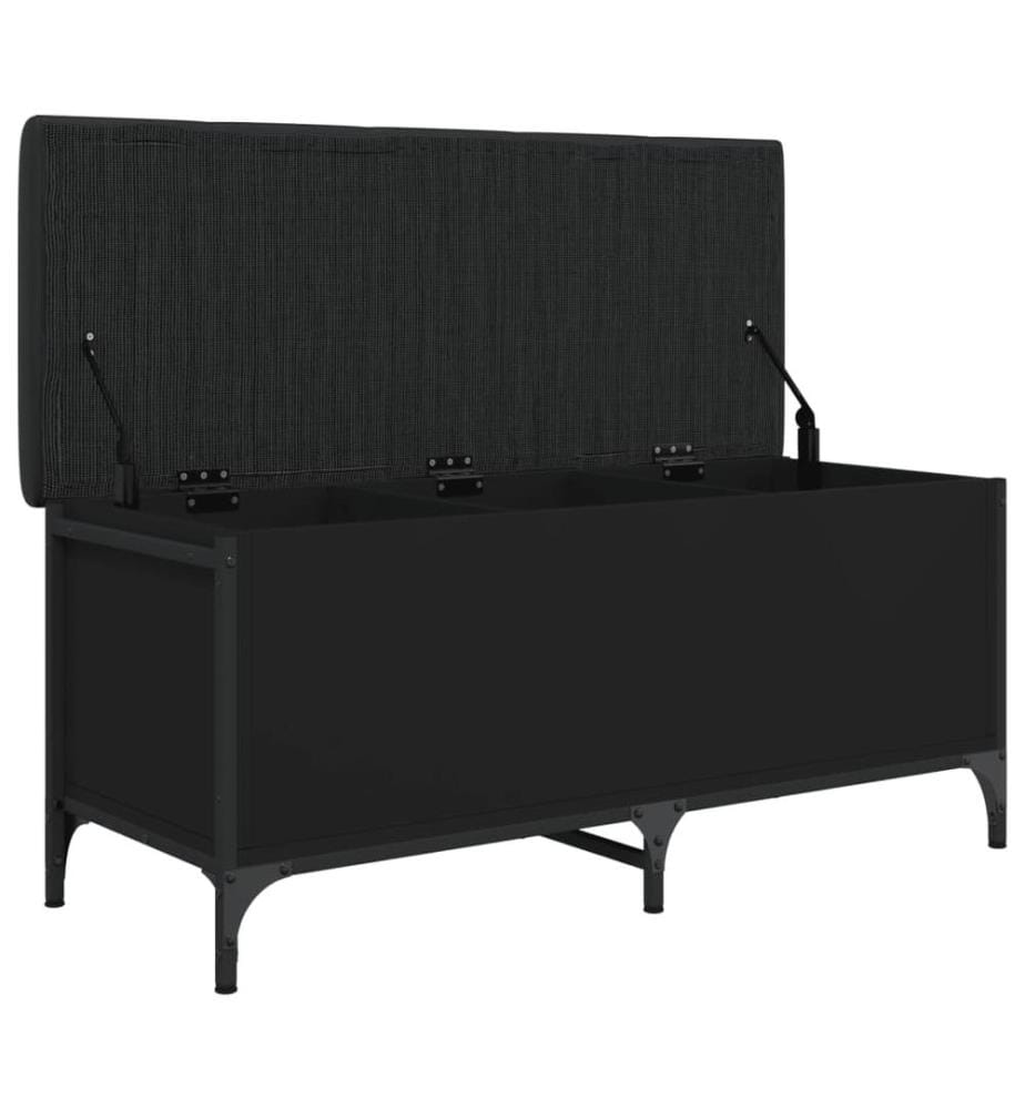 Sitzbank mit Stauraum Schwarz 102x42x45 cm Holzwerkstoff