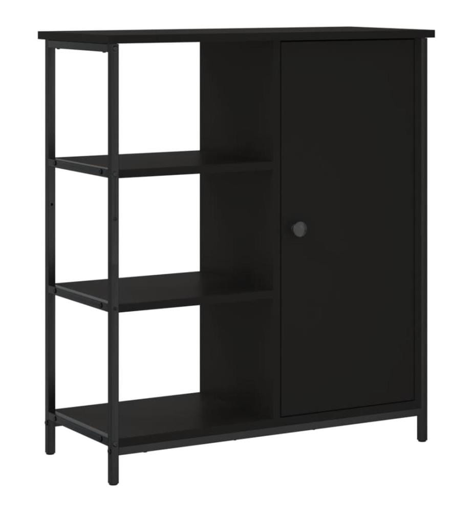 Buffet noir 70x30x80 cm bois d'ingénierie