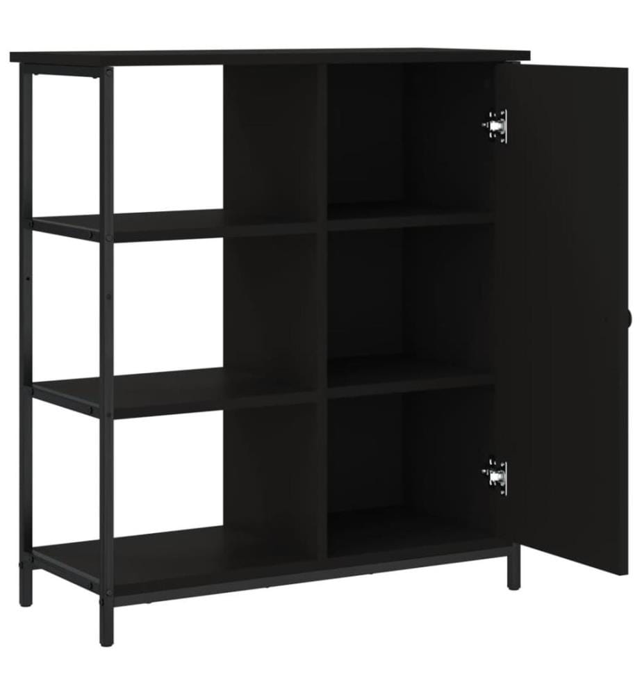 Buffet noir 70x30x80 cm bois d'ingénierie