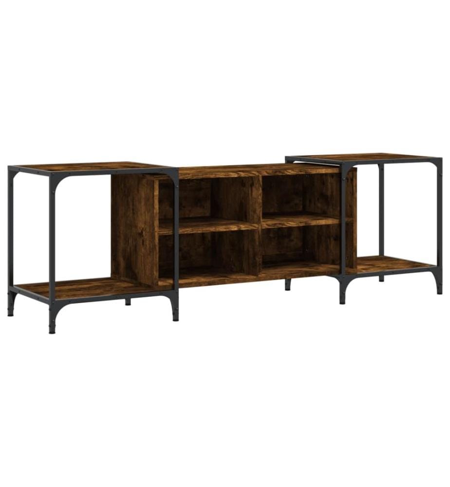 Meuble TV chêne fumé 153x37x50 cm bois d'ingénierie