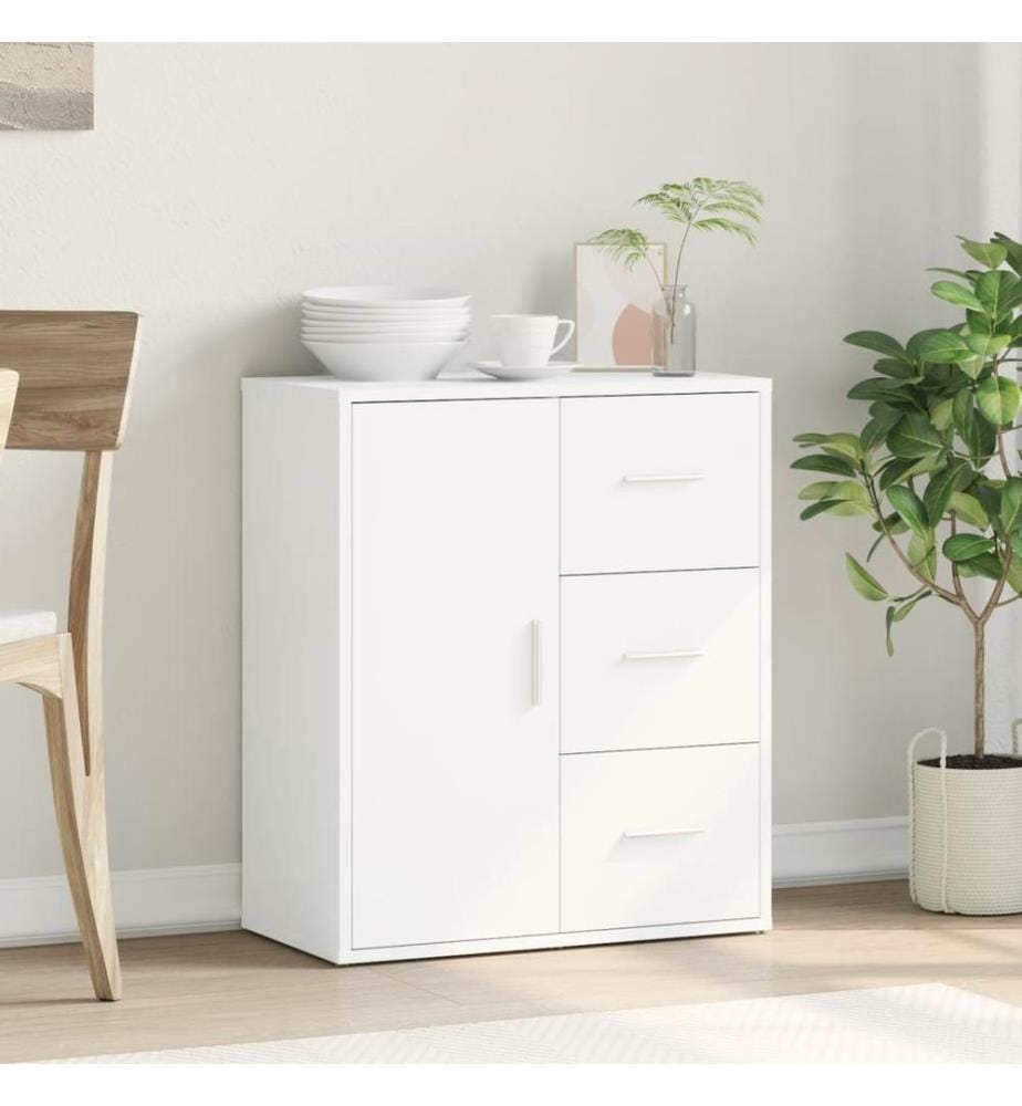Buffet blanc 60x31x70 cm bois d'ingénierie