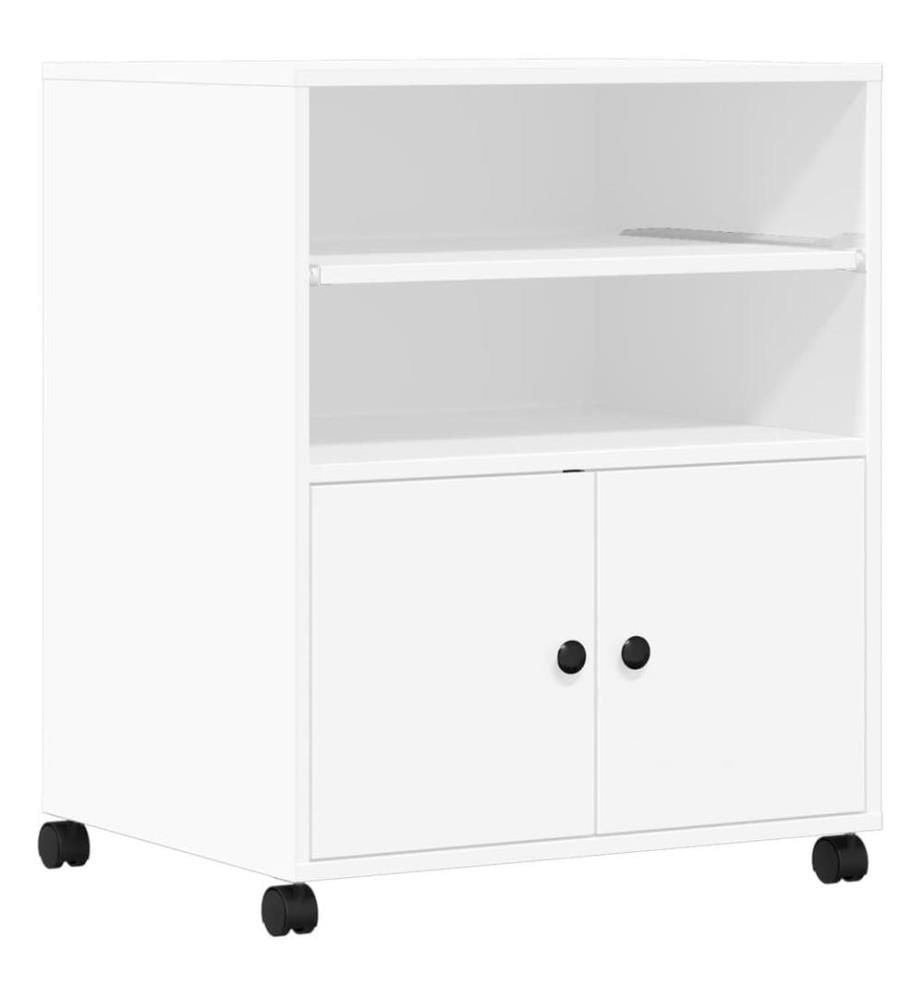 Druckerständer mit Rollen Weiss 60x48x74 cm