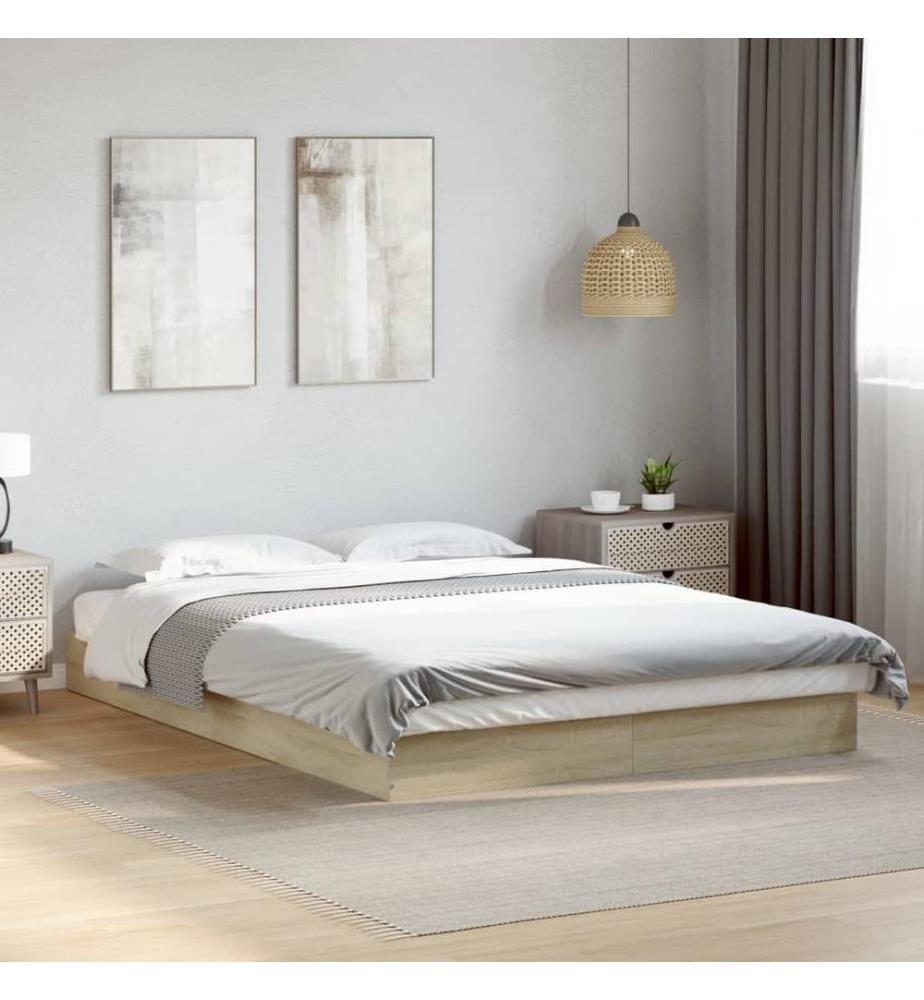 Bettgestell ohne Matratze Sonoma-Eiche 140x200 cm Holzwerkstoff