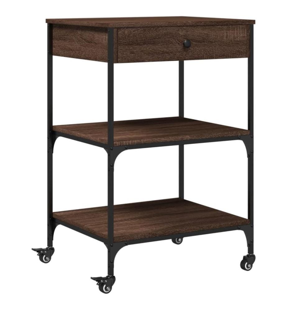 Küchenwagen Braun Eichen-Optik 60x48x89,5 cm Holzwerkstoff