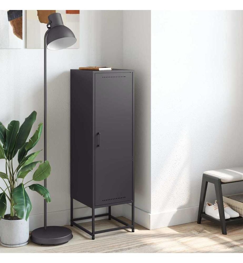 Buffet haut noir 36x39x123 cm acier