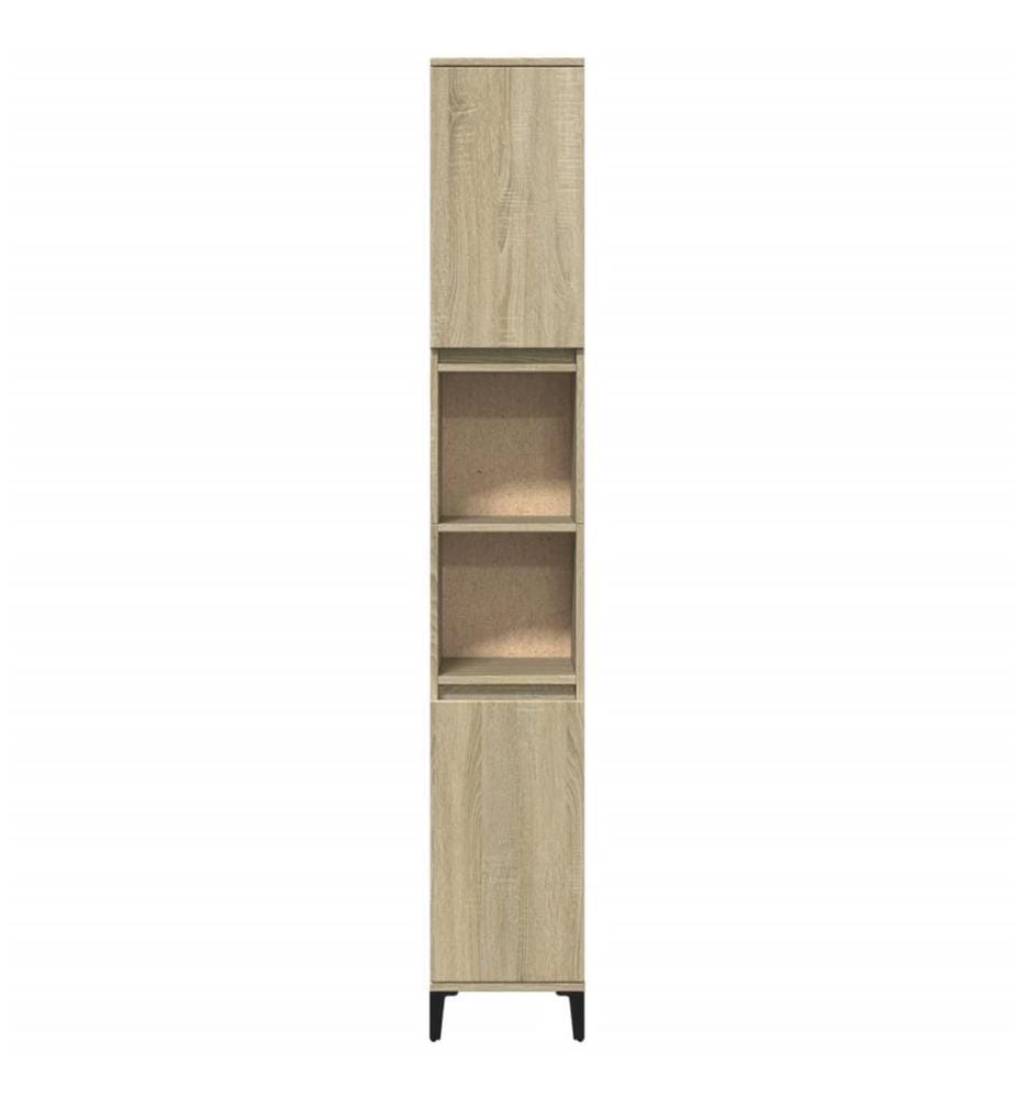 Badschrank Sonoma-Eiche 30x30x190 cm Holzwerkstoff
