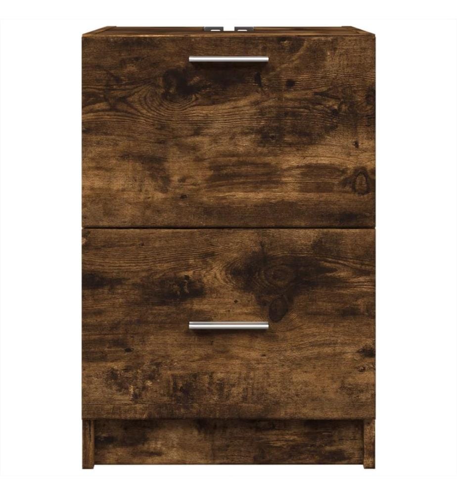 Waschbeckenunterschrank Räuchereiche 40x37x59 cm Holzwerkstoff
