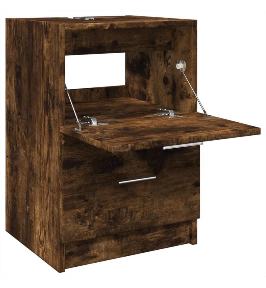 Waschbeckenunterschrank Räuchereiche 40x37x59 cm Holzwerkstoff