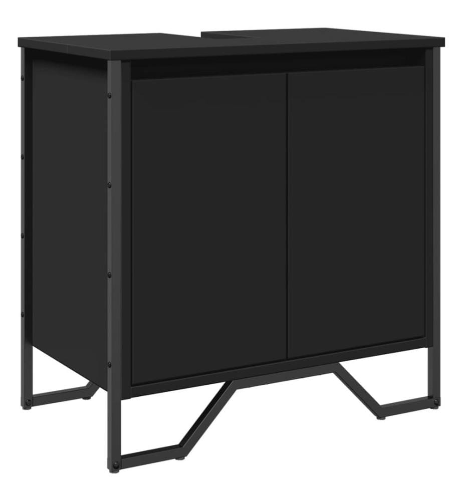 Waschbeckenunterschrank Schwarz 60x35x60 cm Holzwerkstoff