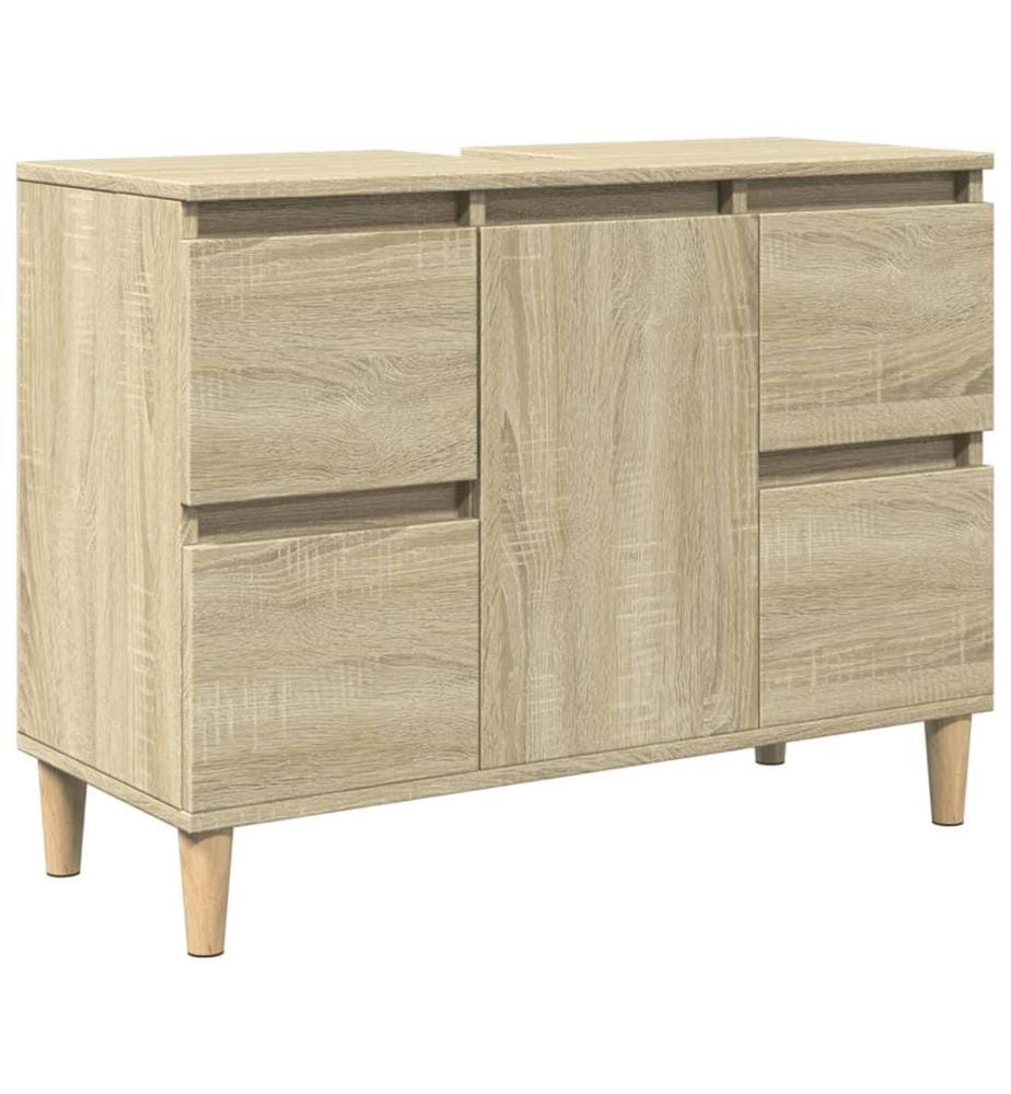 Waschbeckenunterschrank Sonoma-Eiche 80x33x60 cm Holzwerkstoff
