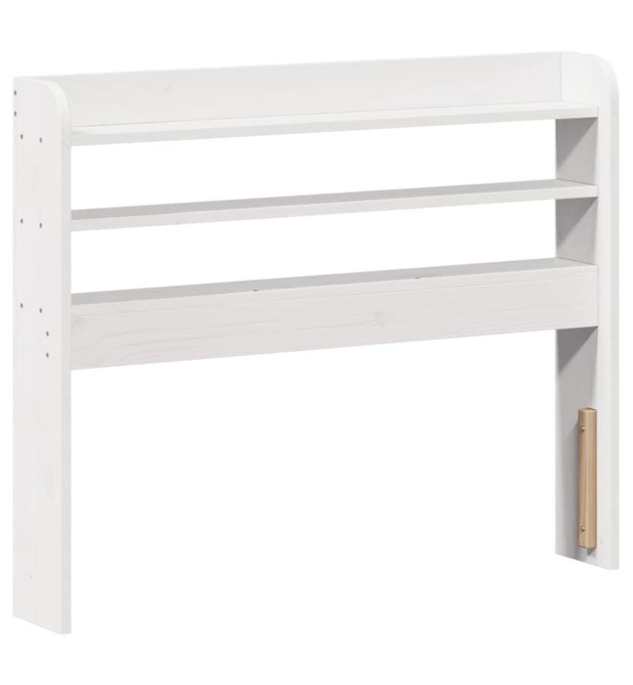 Tête de lit avec étagères blanc 90 cm bois massif de pin
