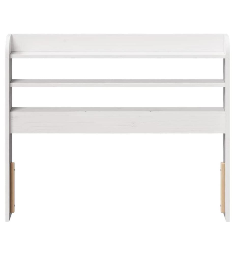 Tête de lit avec étagères blanc 90 cm bois massif de pin