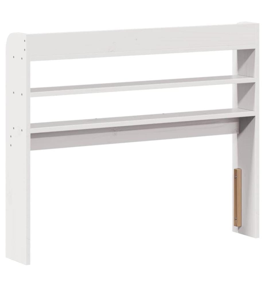 Tête de lit avec étagères blanc 90 cm bois massif de pin