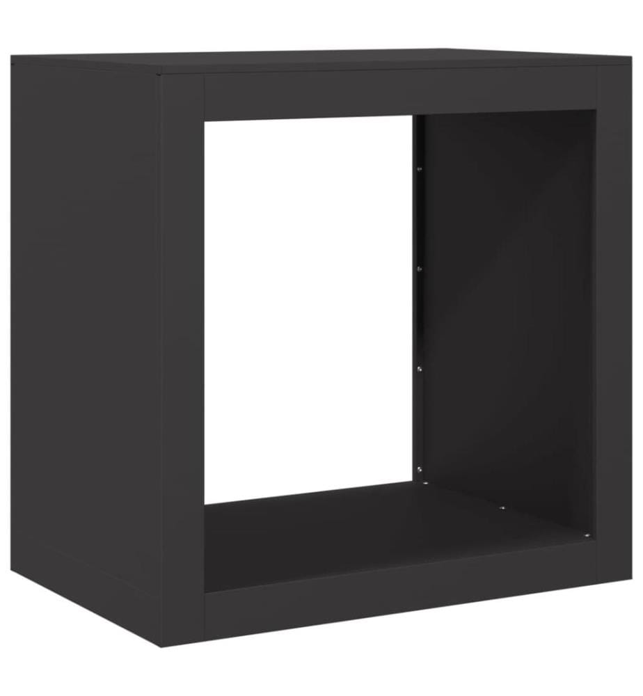 Portant de bois de chauffage noir 60x40x60 cm acier