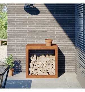 Étagère à bois 60x40x60 cm acier résistant aux intempéries