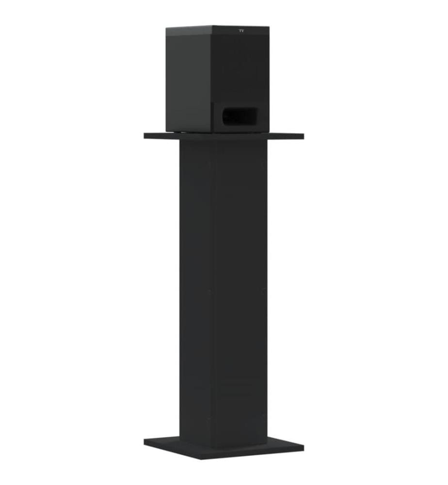 Supports de haut-parleurs 2 pcs noir bois d'ingénierie