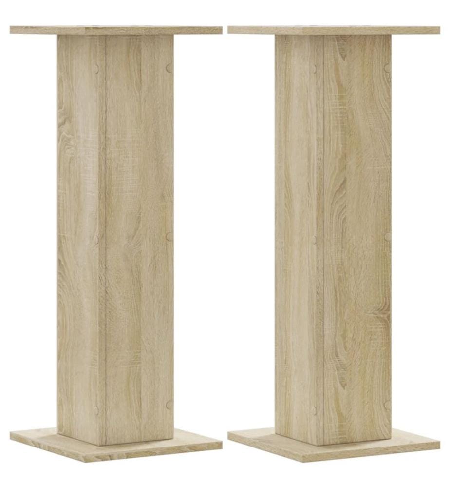 Supports de haut-parleurs 2 pcs chêne sonoma bois d'ingénierie