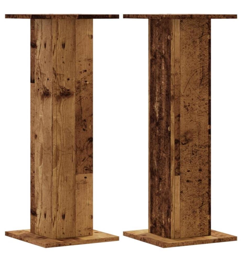 Lautsprecherständer 2 Stk. Altholz-Optik 30x30x80 cm