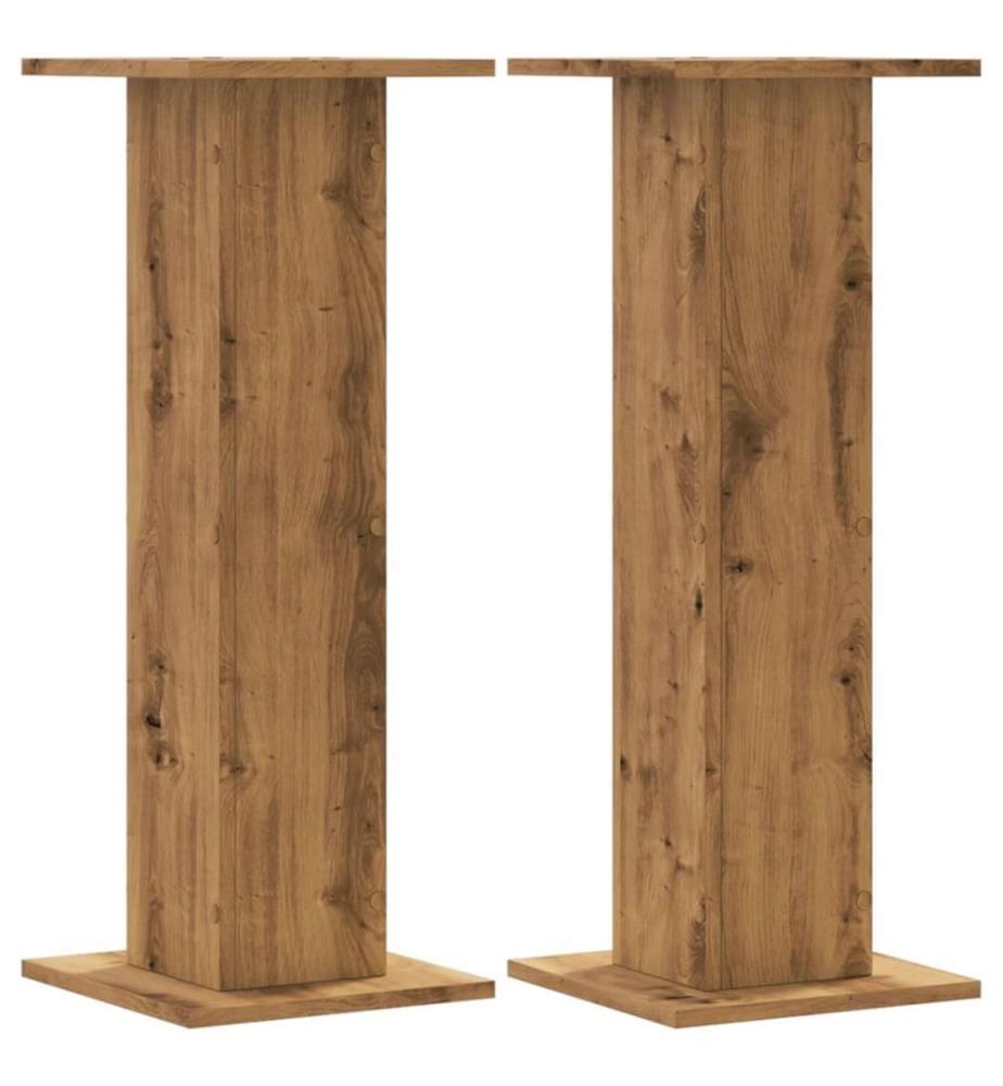 Supports de haut-parleurs 2 pcs chêne artisanal bois ingénierie