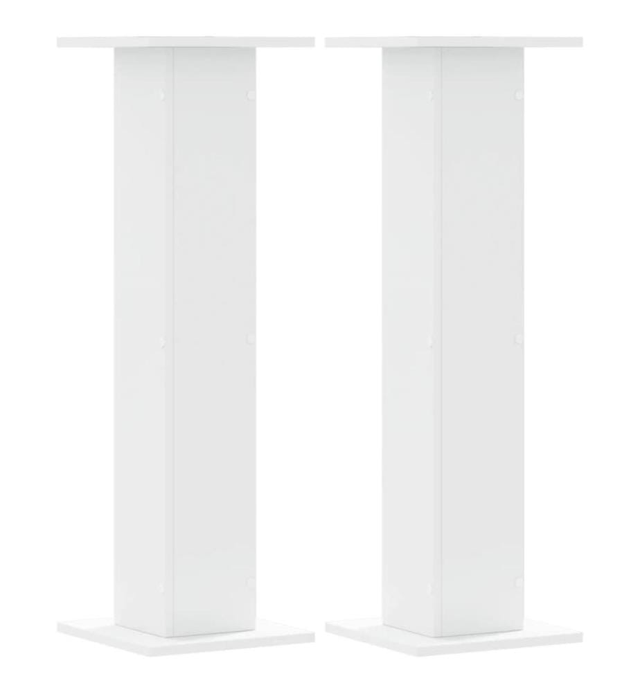 Supports de haut-parleurs 2 pcs blanc bois d'ingénierie
