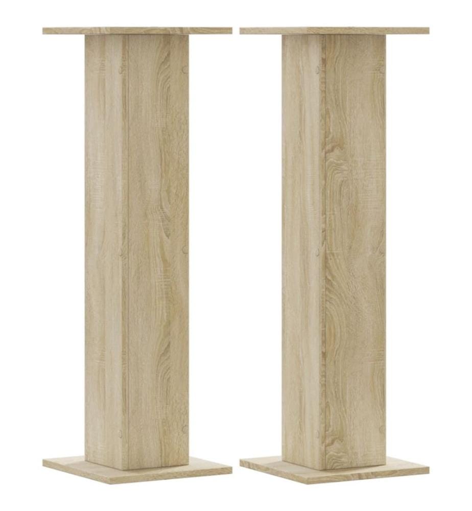 Supports de haut-parleurs 2 pcs chêne sonoma bois d'ingénierie