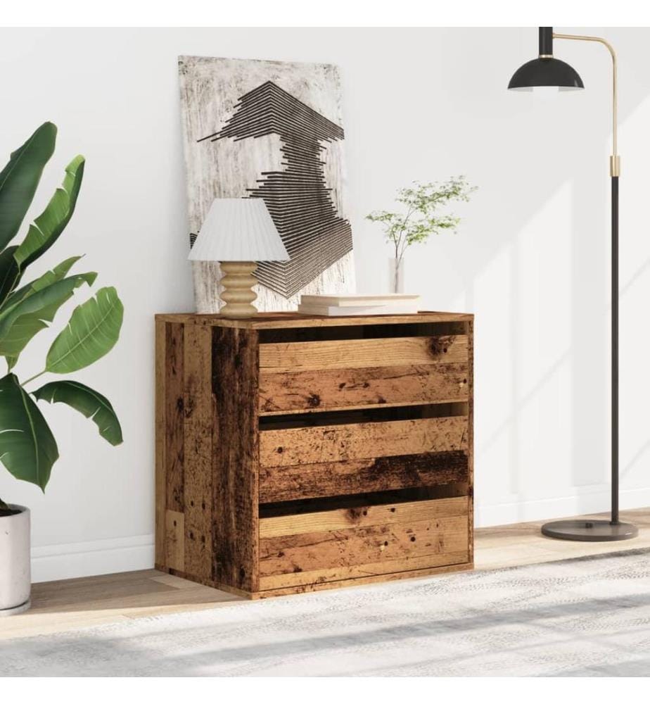 Commode d'angle vieux bois 60x41x58 cm bois d'ingénierie