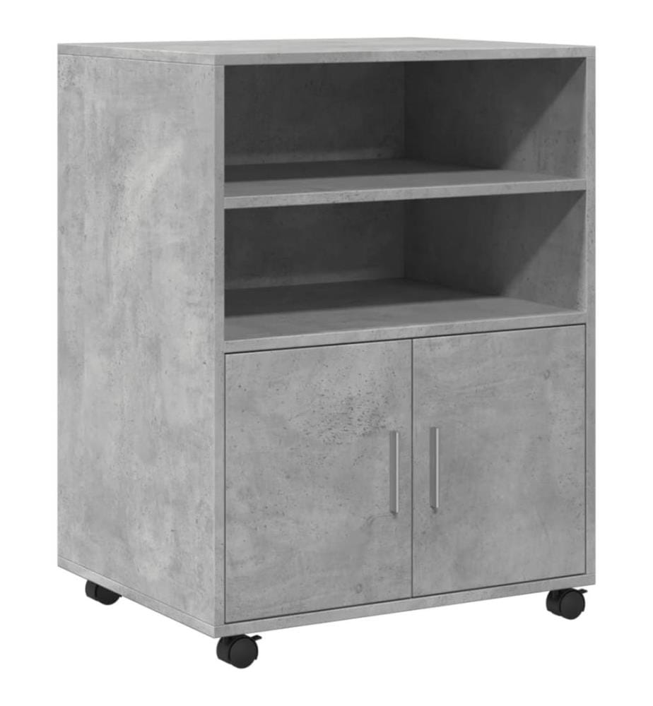 Rollschrank Betongrau 60x48x81 cm Holzwerkstoff