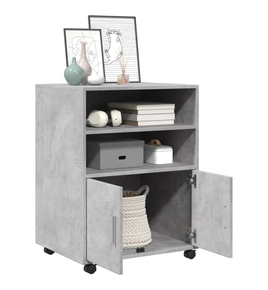 Rollschrank Betongrau 60x48x81 cm Holzwerkstoff