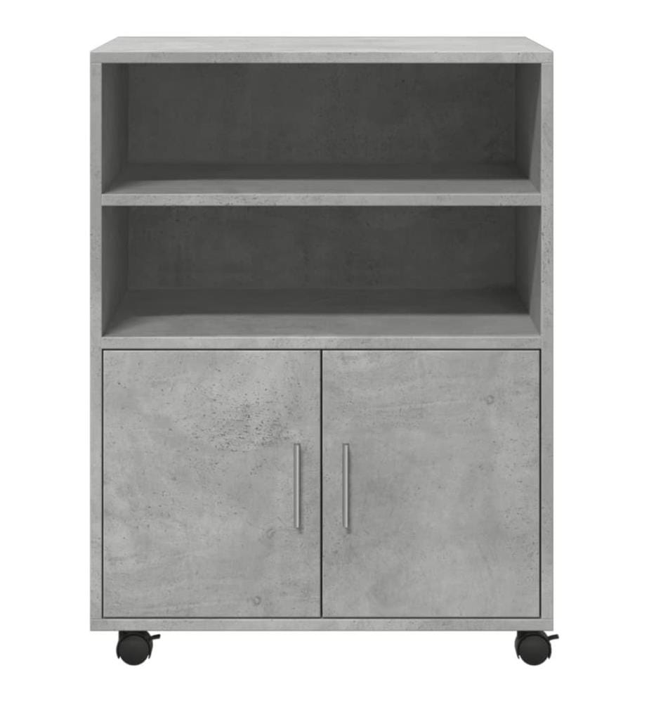 Rollschrank Betongrau 60x48x81 cm Holzwerkstoff