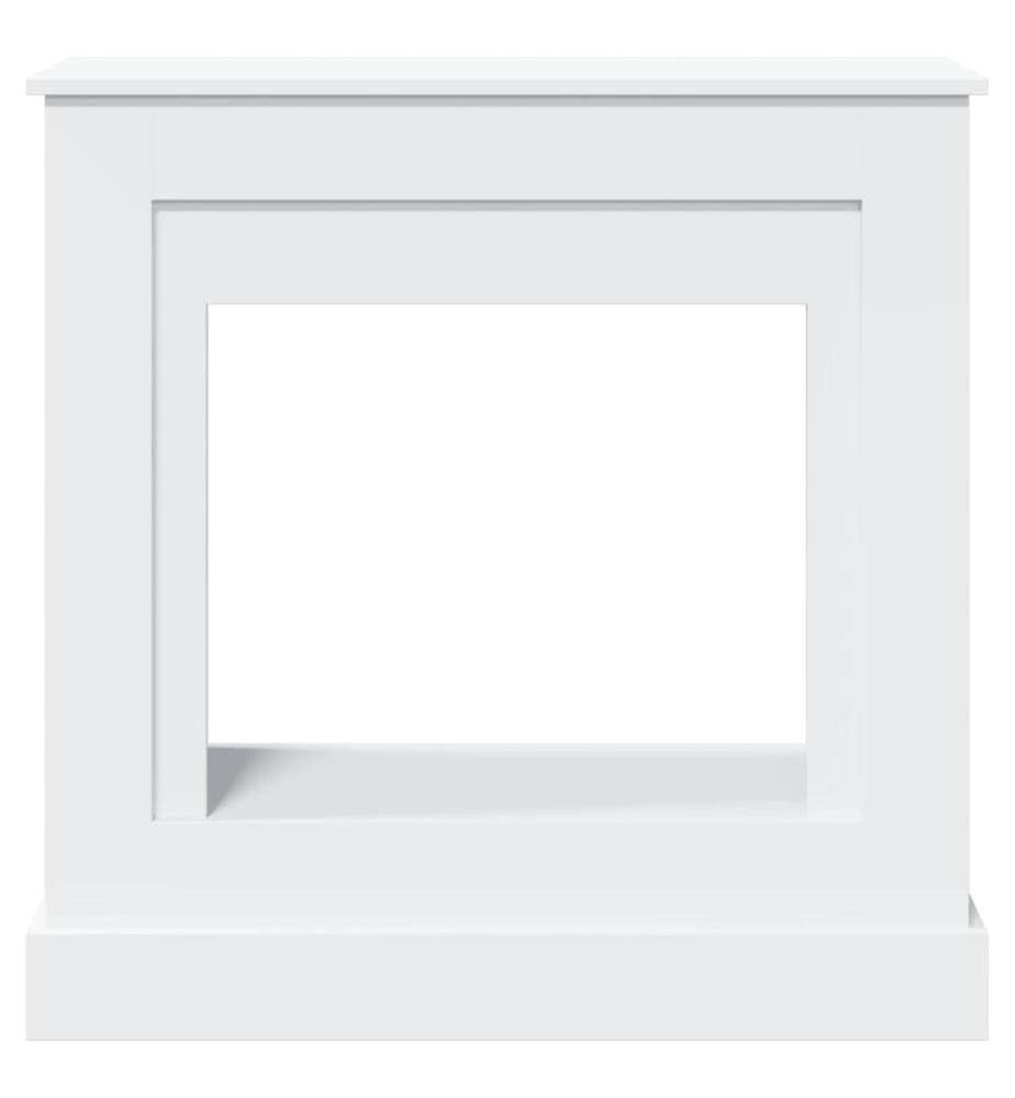 Cadre de cheminée blanc 90x30x90 cm bois d'ingénierie