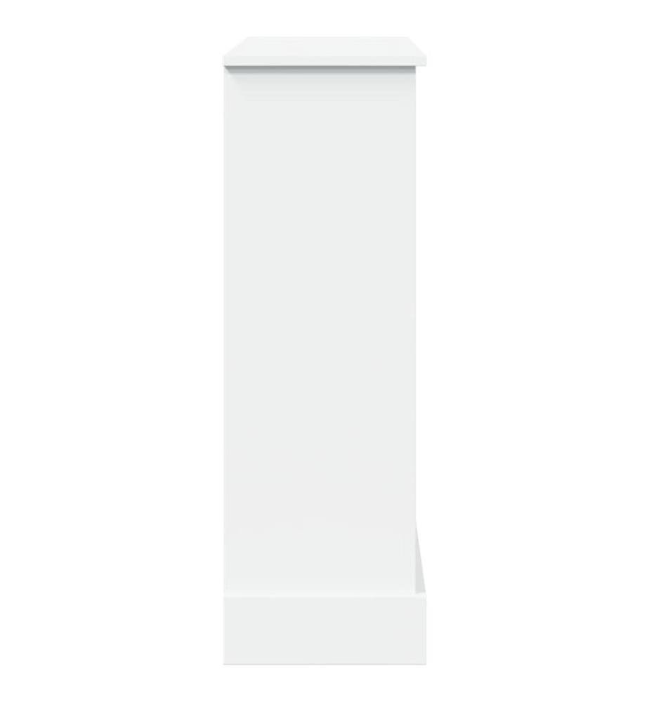 Cadre de cheminée blanc 90x30x90 cm bois d'ingénierie