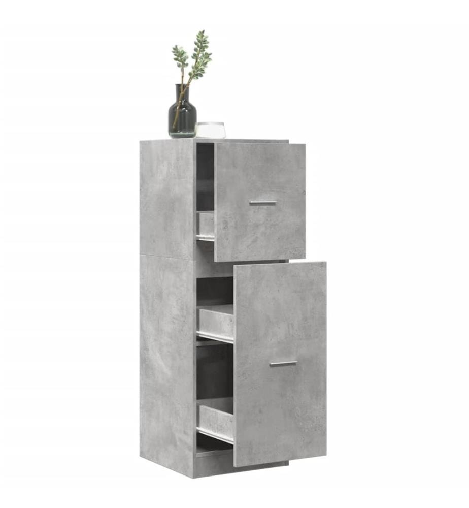 Apothekerschrank Betongrau 40x41x118 cm Holzwerkstoff