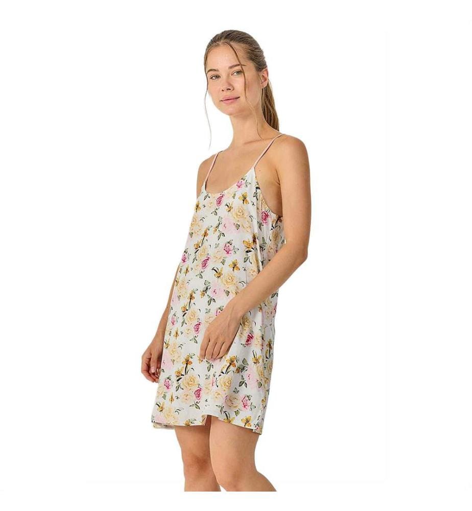 Sommer-Nachthemd mit schmalen Trägern - Weiss
