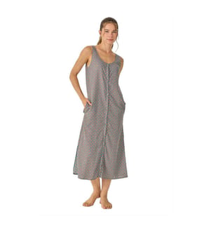 Camicia da notte estiva lunga senza maniche - Blu granato