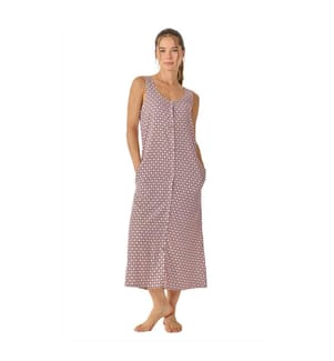 Camicia da notte estiva lunga senza maniche - Bianco granato