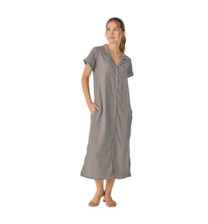 Camicia da notte estiva a maniche lunghe/corte - Blu granato