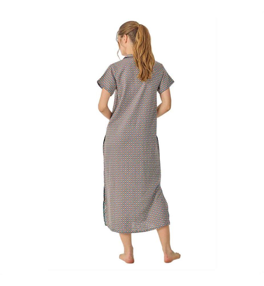 Summer Long/Short Sleeve Nightdress - Garnet Blue