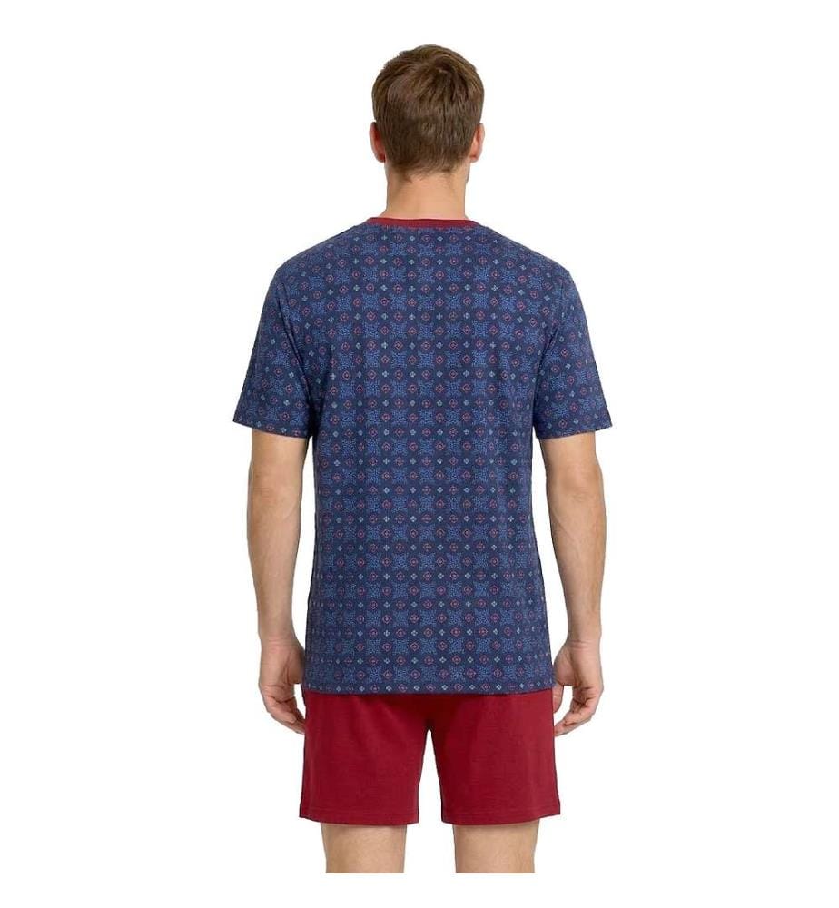 Pyjama Été Coton - Bleu Marine, Rouge et Bleu