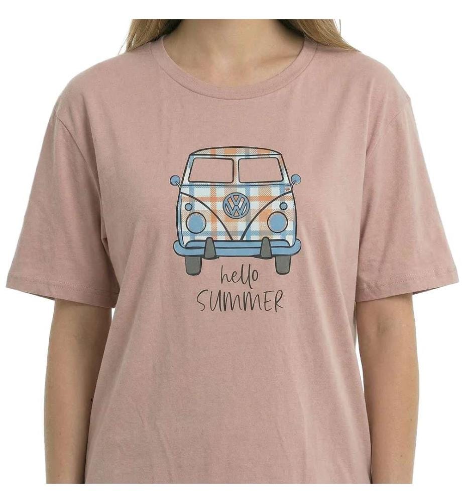 Sommer-Pyjama aus 100% Baumwolle mit kurzen Ärmeln - Rosa Rahmen