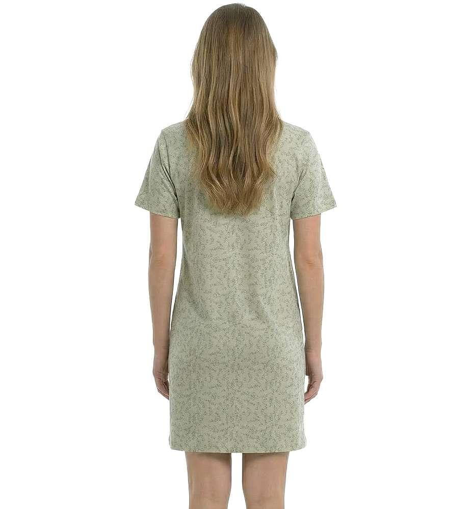 Summer Nightdress 100% Cotton Short Sleeve - Green