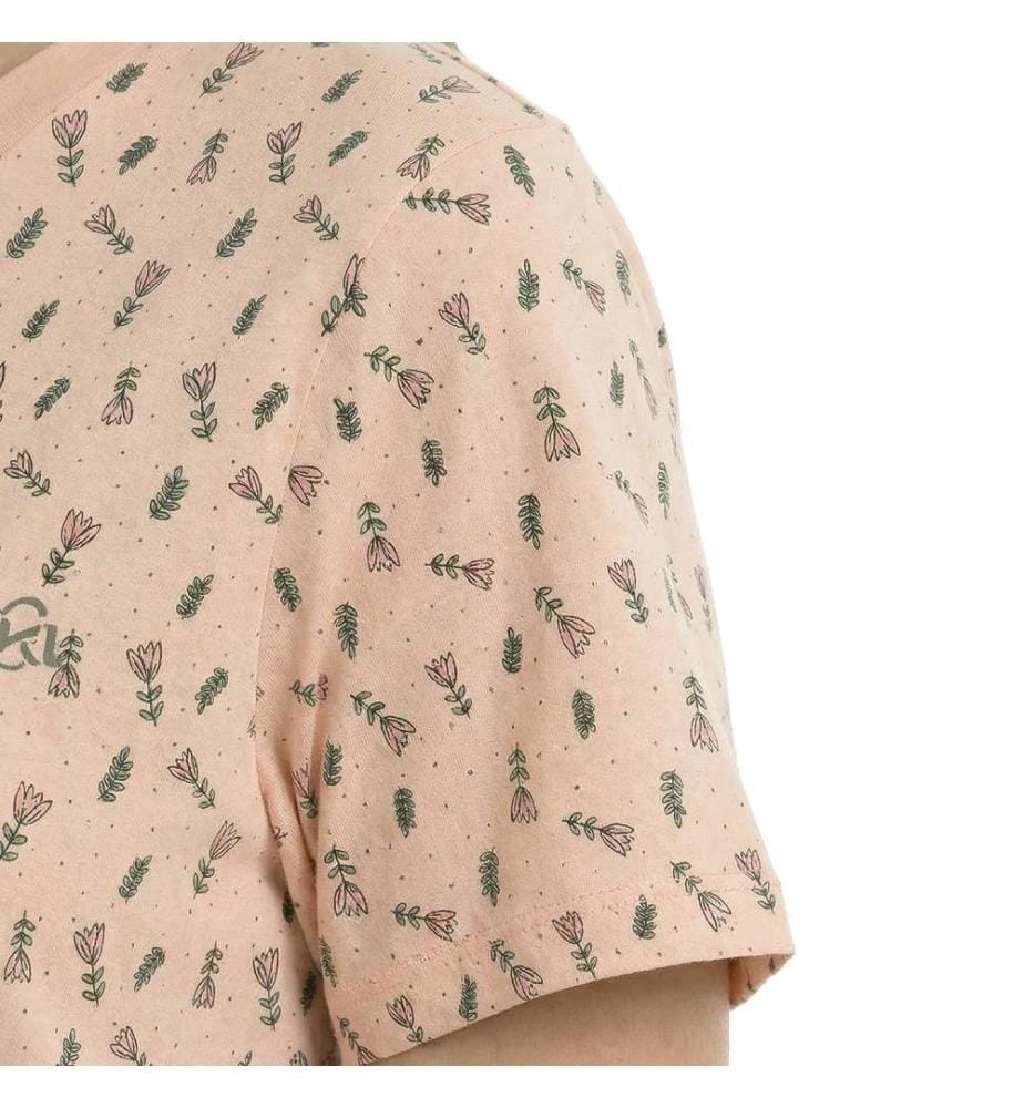 Chemise de Nuit Été 100% Coton Manches Courtes - Saumon