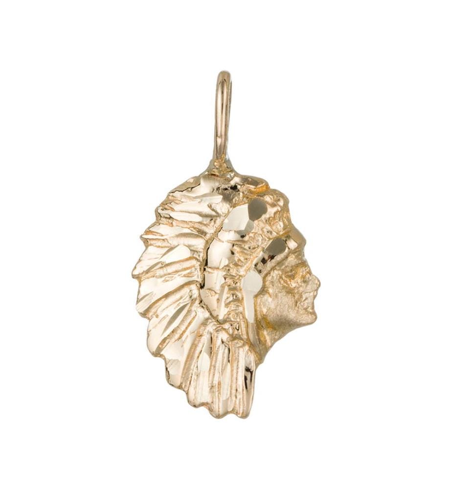 Pendentif Plume Indienne - Doré