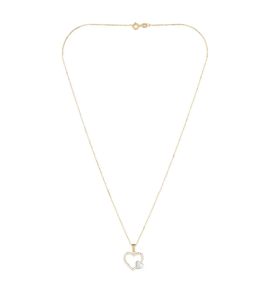 Duo de Coeur Pendant - Two-Tone Gold