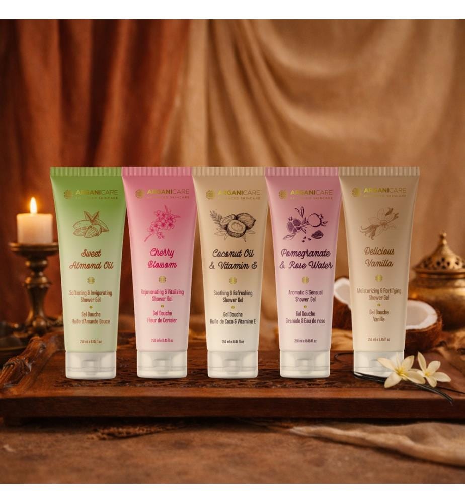 Coffret de Gels Douche Almond Pomegranate Coco Vanilla Cherry Blossom - 250 ml x 5 Pièces