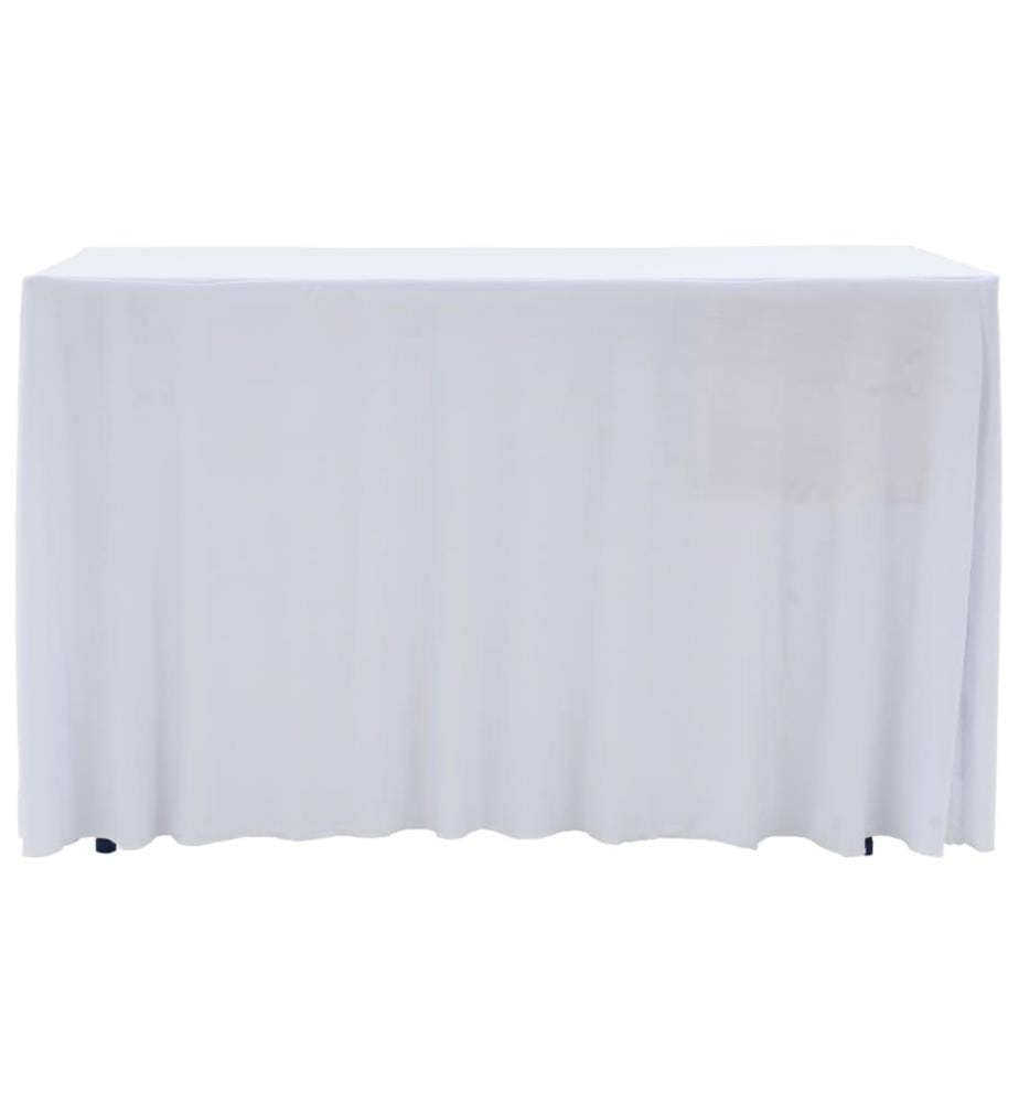 2 Stück Stretch-Tischdecken mit Rand Weiss 183 x 76 x 74 cm