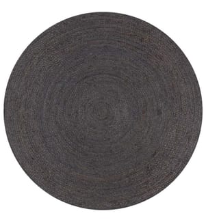Tapis fait à la main Jute Rond 90 cm Gris foncé