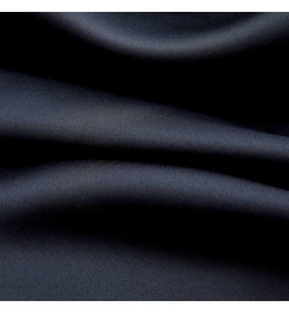 Verdunkelungsvorhänge mit Metallösen 2 Stk. Schwarz 140x175 cm